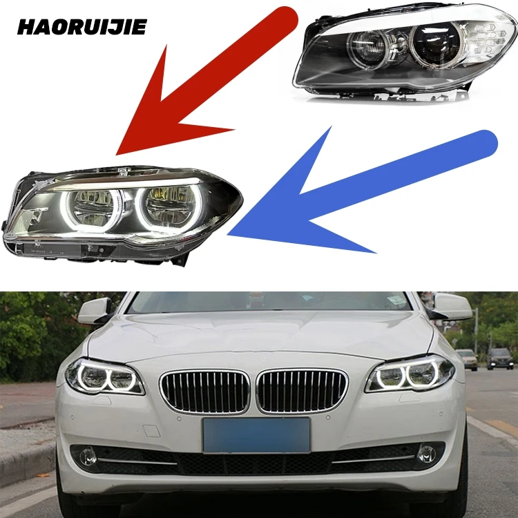 F10 Headlight for bmw f10 5 series full led headlight upgraded to Angel Eyes LED daily running lights 2010-2017