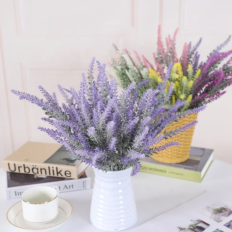 
Wholesale Nordic Artificial Plant Lavender Artificial Flower Potted Plastic Flower Bouquet Plant Home Decoration 