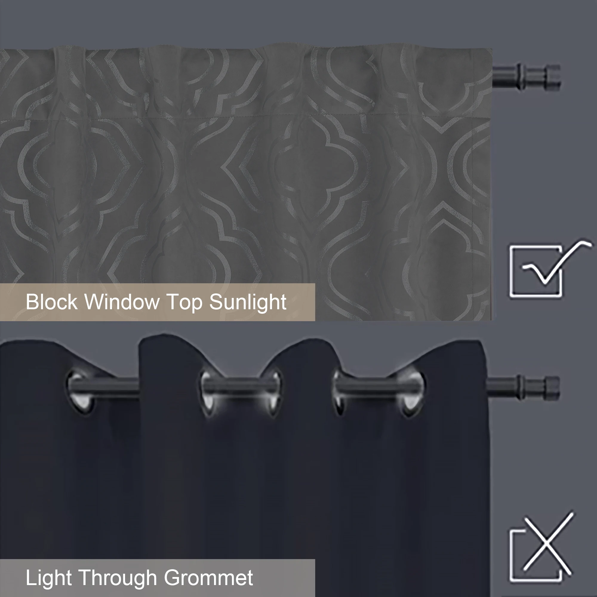 OWENIE curtains with full shading bedroom living room balcony sun protection thermal insulation gray simple rear strap style