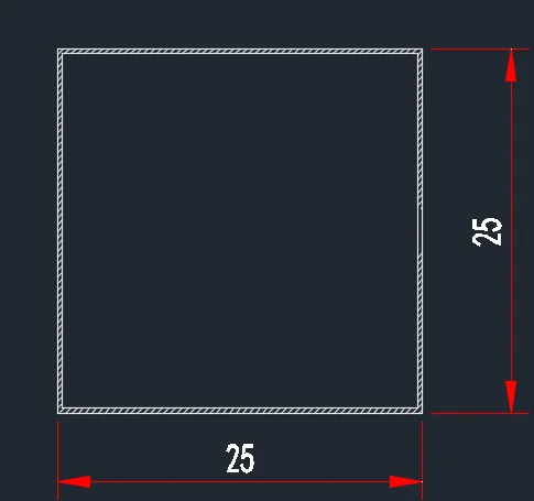 Extrusion Aluminium alloy  profile 6063-T5 thin wall thickness from 0.3-0.6mm  square tube material aluminum