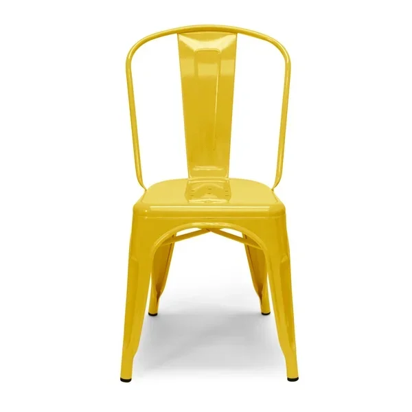 Manufacturer tolixs chairs yellow wooden seat wishbone chair metal sidechair kitchen dining stackable