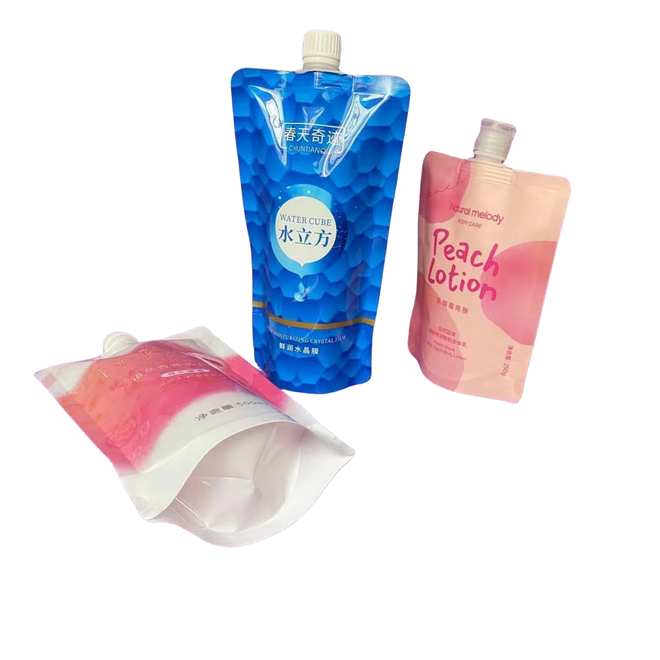 Custom Recycle 500ml 1l Laundry Soap Powder Dishwashing Liquid Packaging Spouted Bag Washing Refill Bags Detergent Spout Pouch