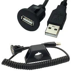 for car motorcycle truck USB2.0 waterproof data cable spiral spring usb cable