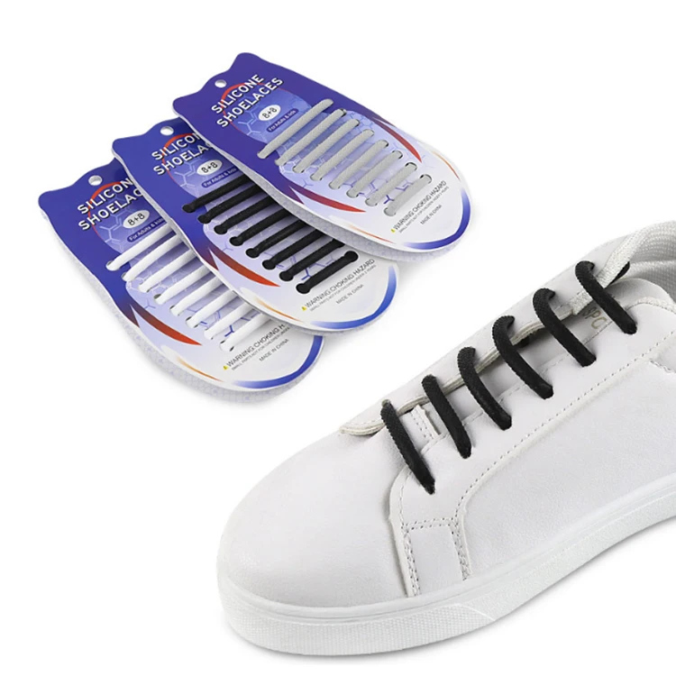 suitable for sneaker casual shoes no tie elastic silicone shoe laces for kids and adult