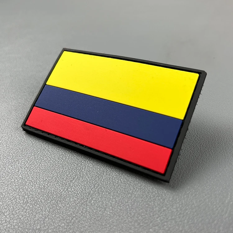 Custom 3D PVC Rubber Silicone Colombia Flag  Patch