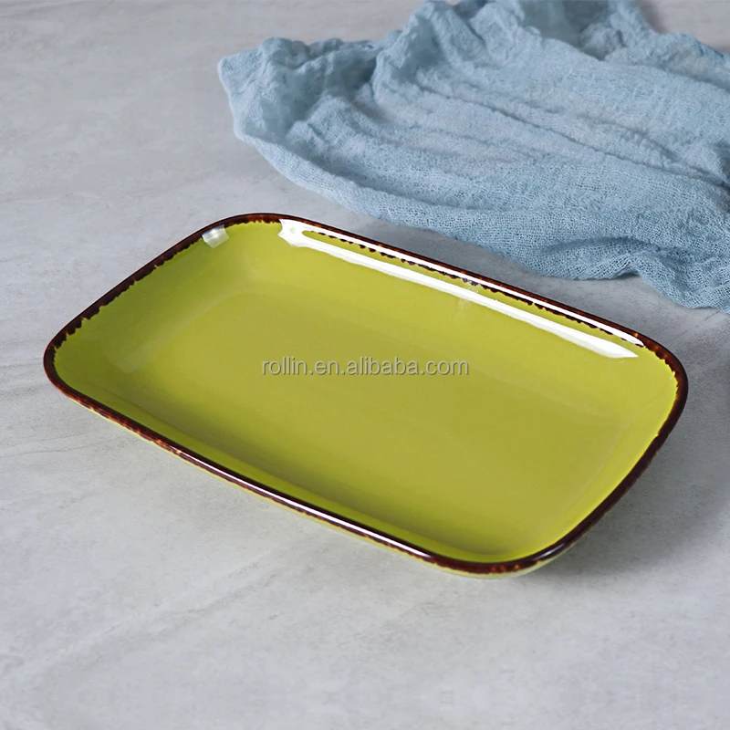 green plates sets  for party wedding supplies restaurants kitchen plates dishes and tableware modern ceramic colorful plates