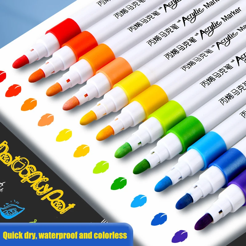 Multicolor Clothing Shoes Hats Painting Pen Set Children Colored Pen Line Drawing Marker Art Specific Acrylic Marker Pen
