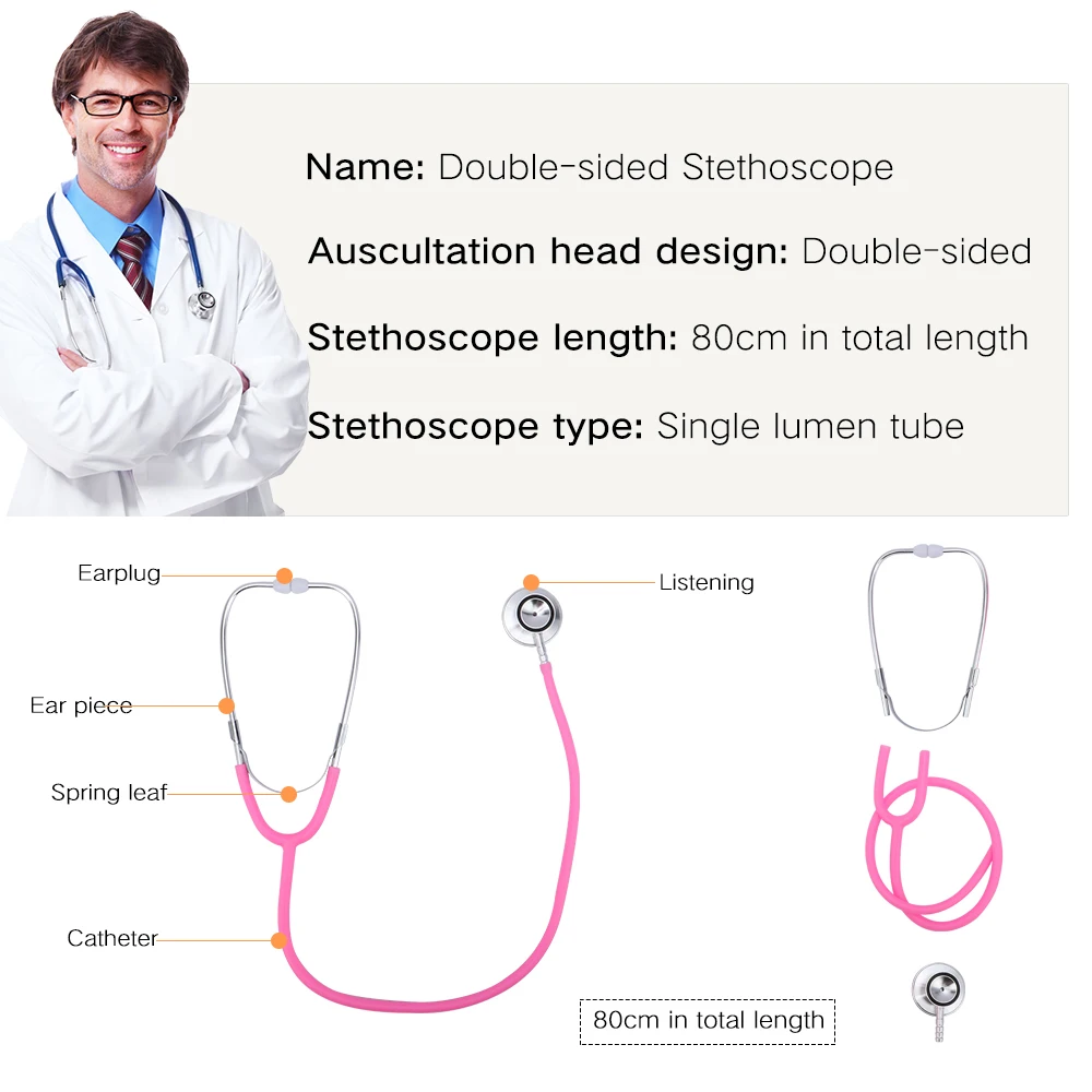 Professional Dual Head Stethoscope Double Head Cardiology Stethoscope Doctor Nurse Vet Medical Equipment Medical Student Device