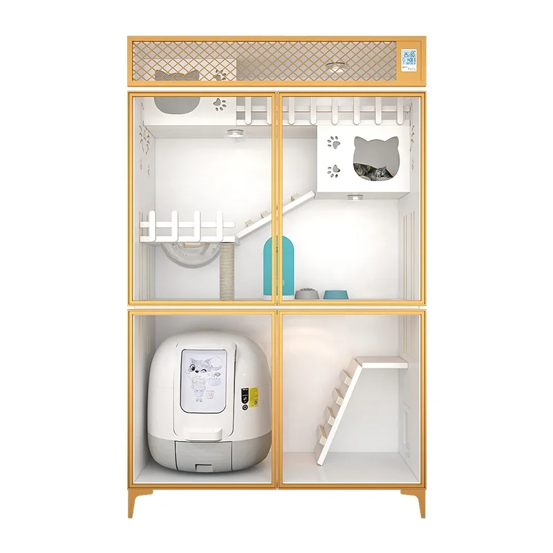 Factory new design luxury wooden material cat house wooden in door for Cat