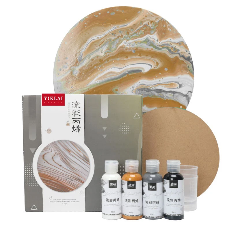 Экологически чистые нетоксичные 4 вида цветов 60 мл сильный поток акриловая краска детская liquid окрасочные пропускная способность цвет акриловая краска