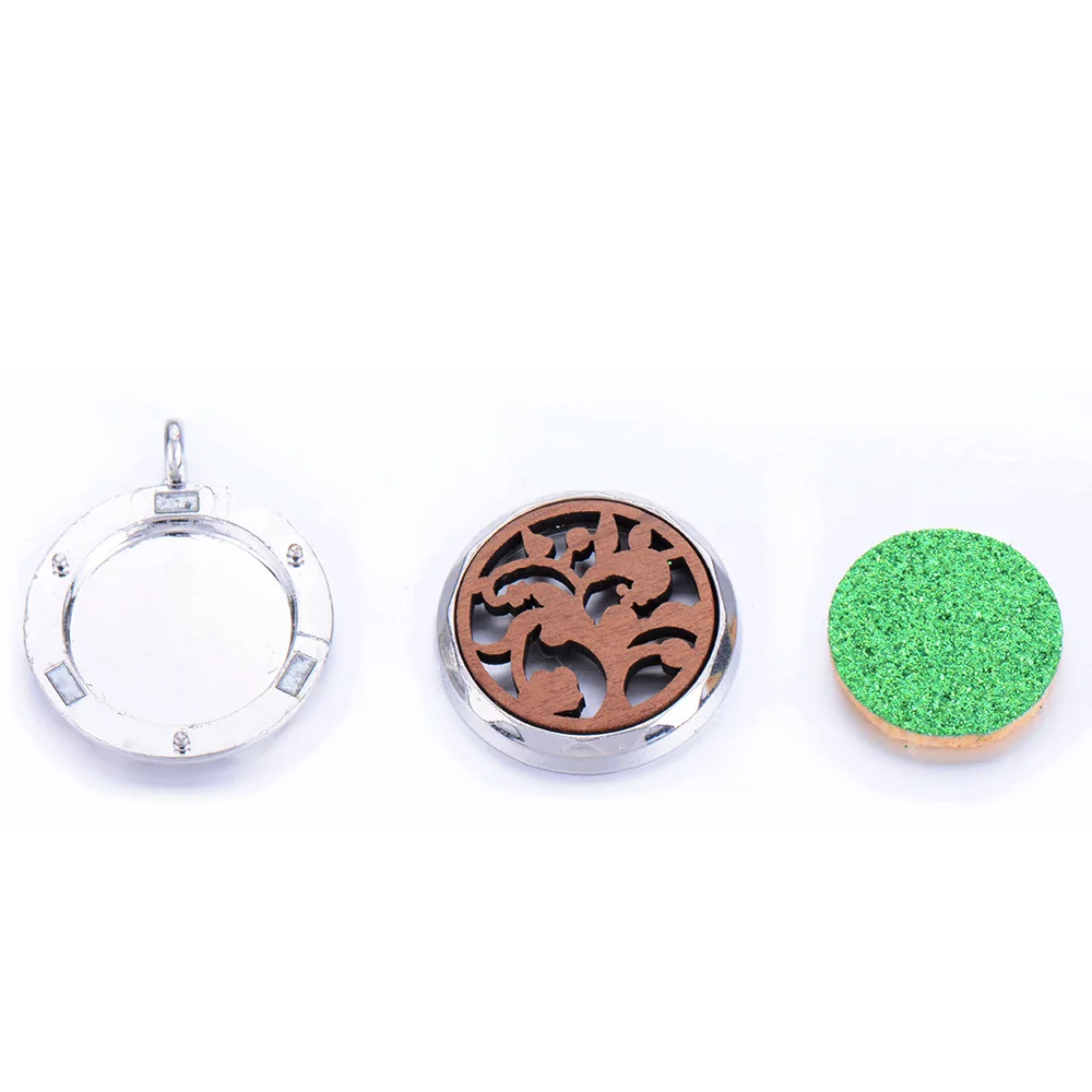 Energinox wooden Aromatherapy Jewelry Locket Buckle Perfume Essential Oil Diffuser Necklace