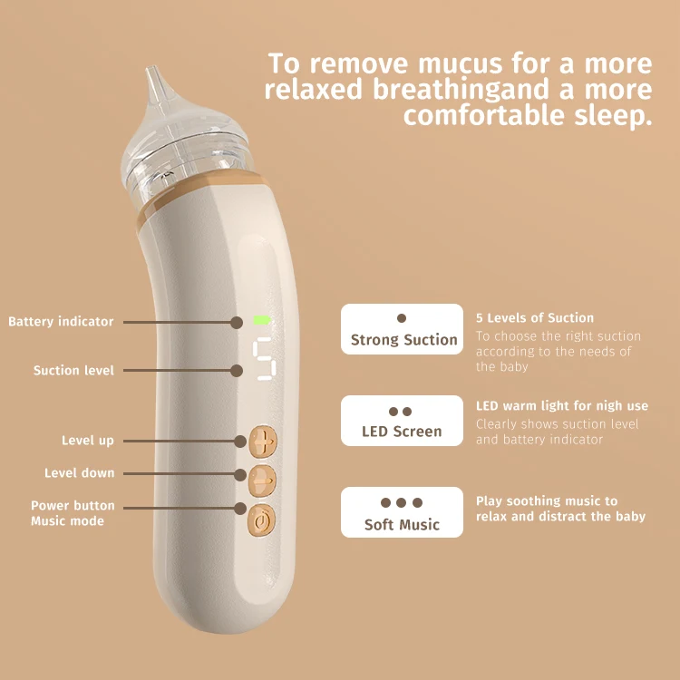 Anly Kis 2024 New Wholesale hospital grade electric kids nose cleaner baby care product baby nasal aspirator for baby needs