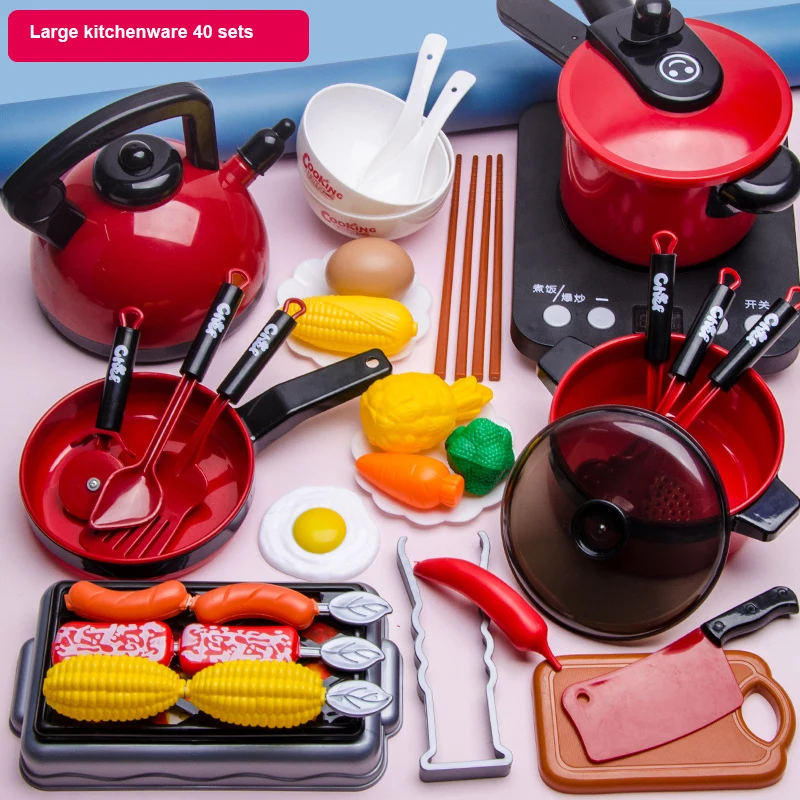 2024 New Arrivals Fashion Kids Eco Friendly Best Seller Miniature Kitchen Set Gor Real Cooking Kitchen For Girls Kids