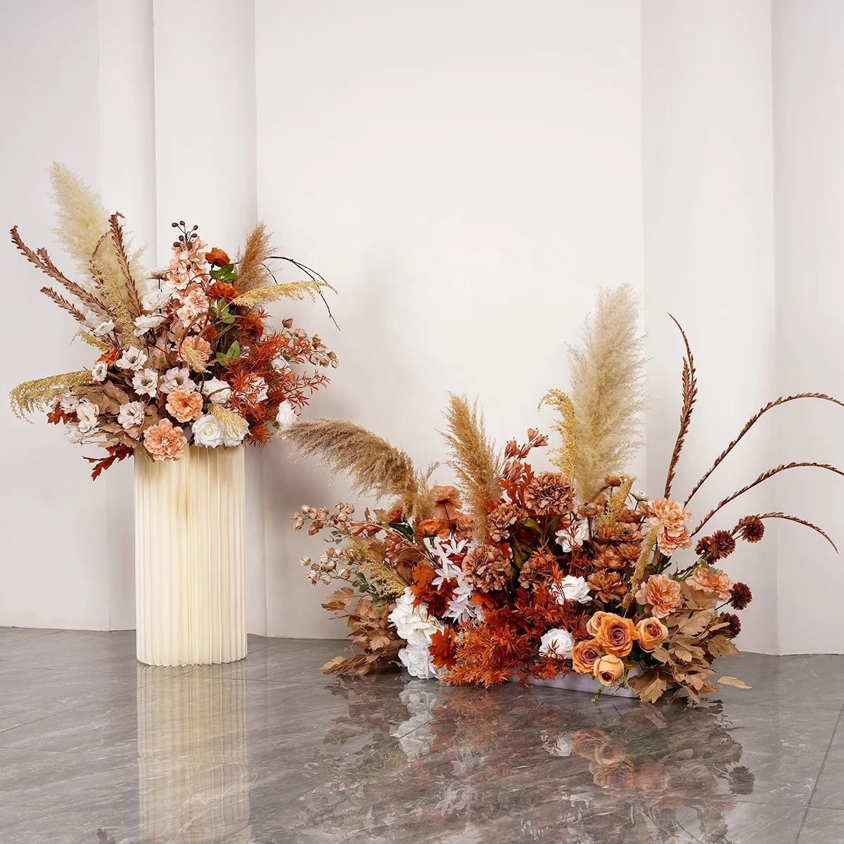 New Autumn Colored Artificial Flower Simulation Wedding Hotel Event Showcase Exhibition Hall Scenery Decoration Finished Product