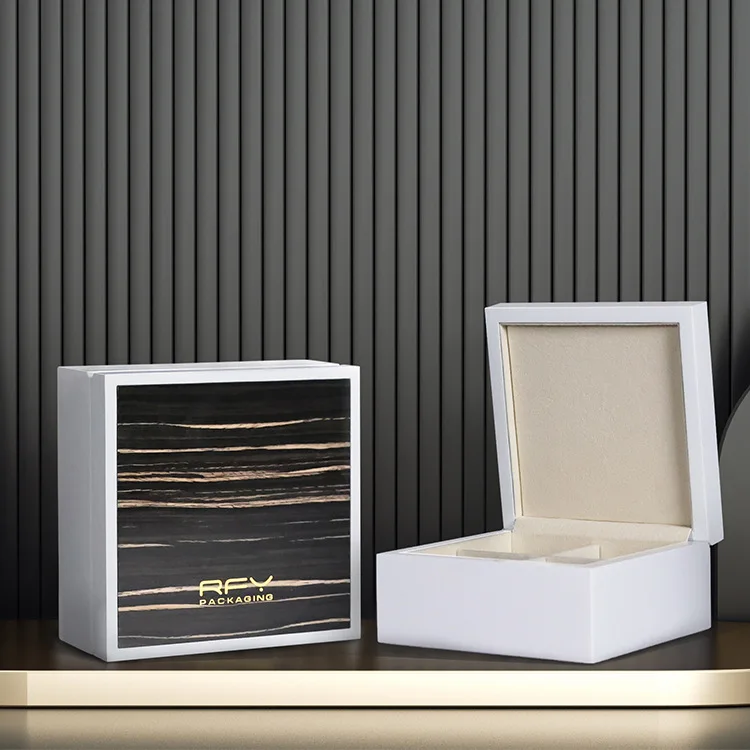 Custom High-Grade Piano Lacquer Wooden Box Ebony Lacquer Gift Box Mdf Mounted Wood Grain Boxes For Jewelry