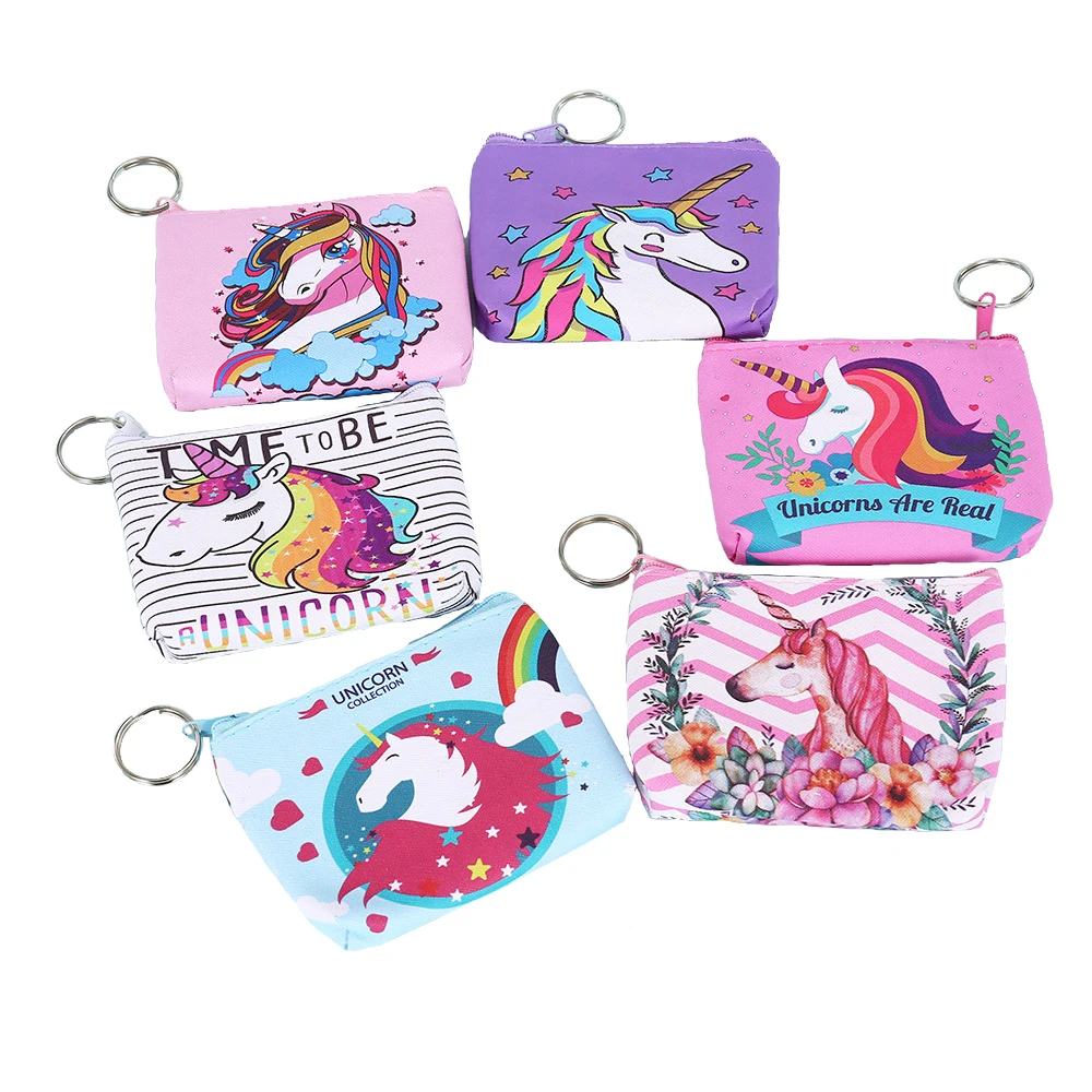 
Waterproof Holographic Metallic Pu Unicorn Sanitary Napkin Pad Jewelery Tabacco Gift Kids Coin Pouch With Ring 