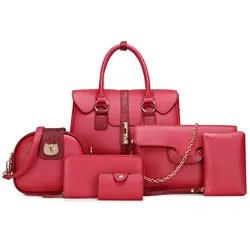 wholesale Snake pattern Shoulder Bag Wallets Purse Key Bag Set women bags 6 pieces set handbag