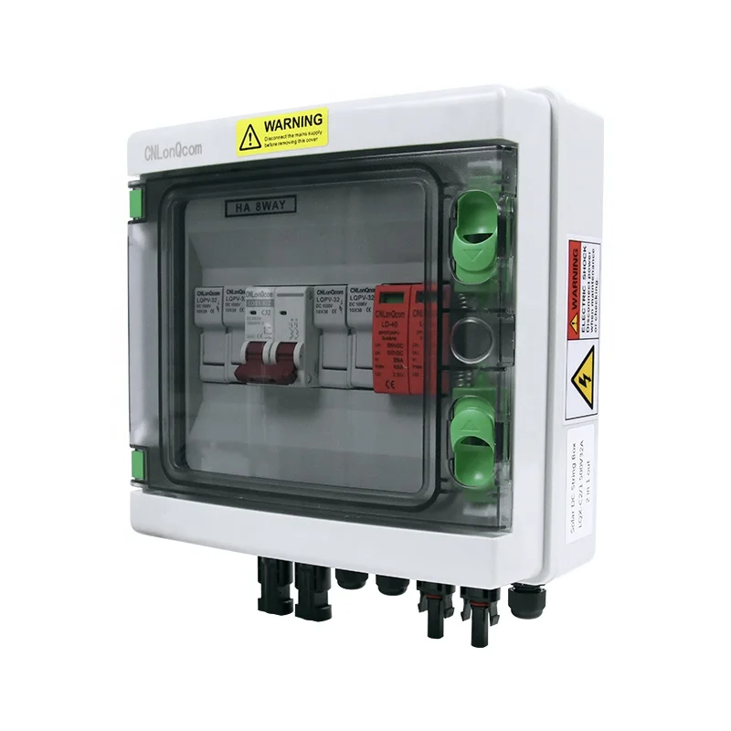 CNLonQcom 2-1 500V 32A 2 In 1 Out Solar Plastic IP65 Waterproof Box | Durable ABS Material 2 Strings Combiner Box