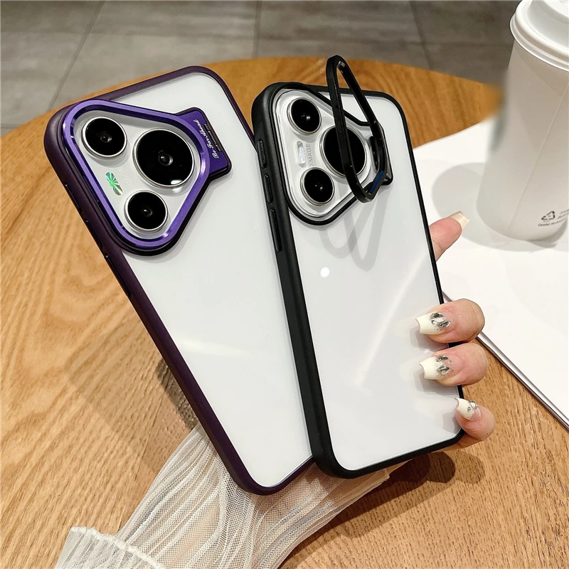 For Huawei Pura 70 Pro Case Transparent Shockproof Case Cover For Huawei Pura 70 Pro Camera meta kickstand