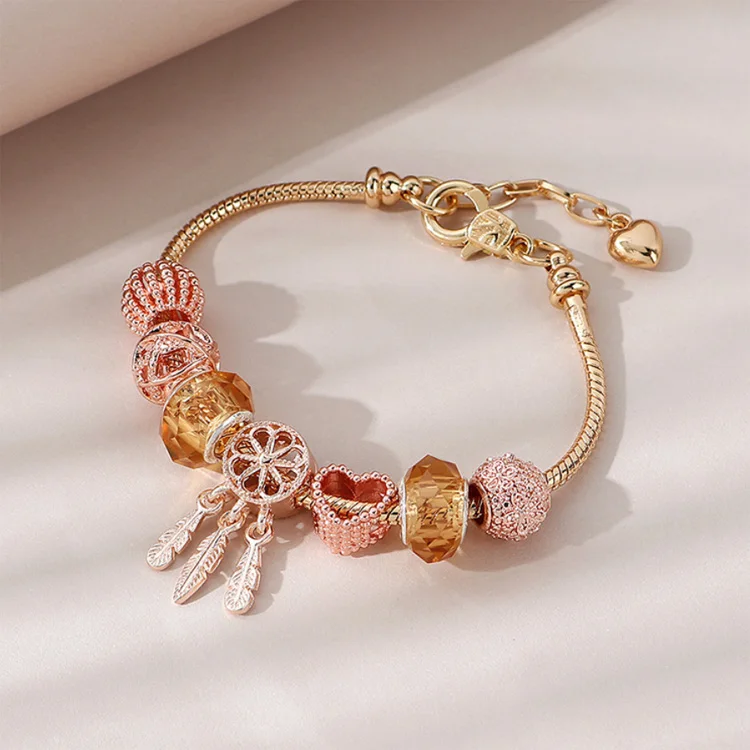 Good Quality Gold Distance Bracelets Design For Girl New Gold Bracelet Models Diamond Charms Extra Long Bracelets