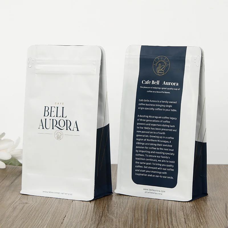 Custom Packing Pouch Biodegradable Craft Paper Roasted Nuts Whole Grain Rolled Oat Packaging Flat Bottom Coffee Bags