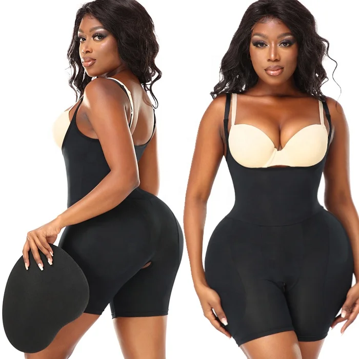 Women Fajas BBL Pads High Waist Tummy Control Shorts Bodysuit Butt lifter Shapewear Padded Butt Body Shaper for Bigger Butt