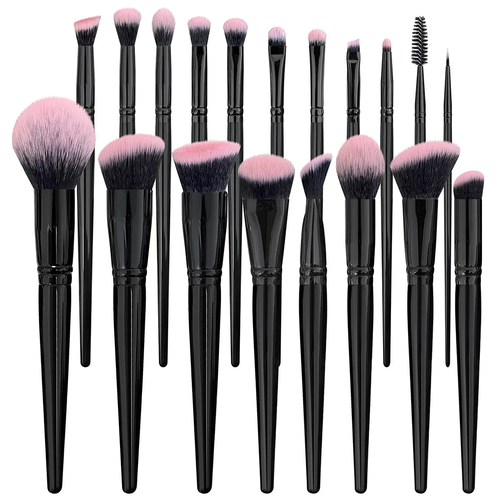 Luxury Package Set Of 18pcs Super Professional Black Make UP Cosmetics Brush Kit Beauty Accessories Customized