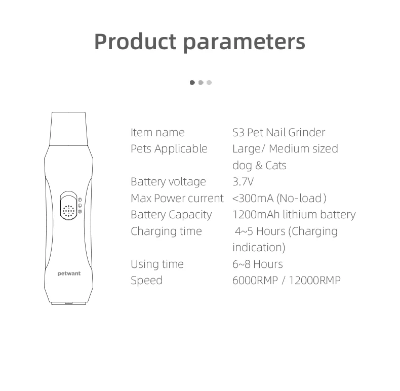 2021 Top Selling 2-Speed USB Electric Pet Nail Trimmer Low Noise Cat Nail Cutter Dog Use Pet Nail Grinder