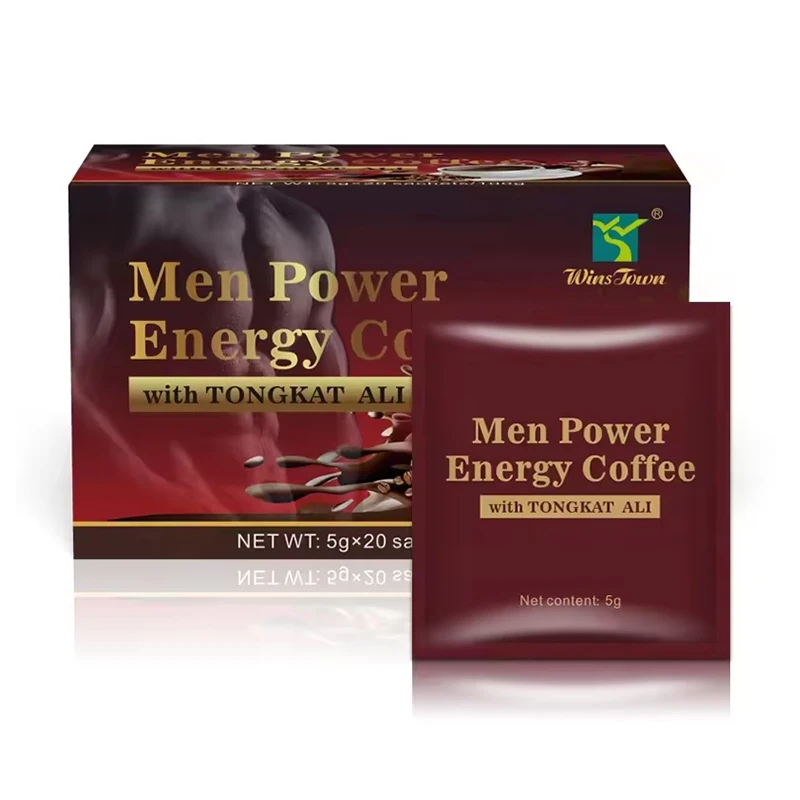 Man Power Custom Coffee Natural Organic Herbal Instant Maca Tongkatali Black Coffee For Men