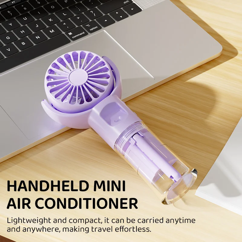 New Design patent factory Portable Water Spray Mist Fan Electric USB Rechargeable Handheld Water Mist Fan