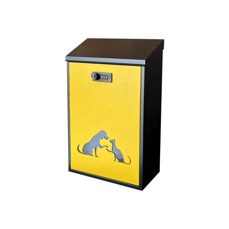 Wall Mounted Mailbox Metal Letter Box Residential With Coded Lock Outdoor Post Box