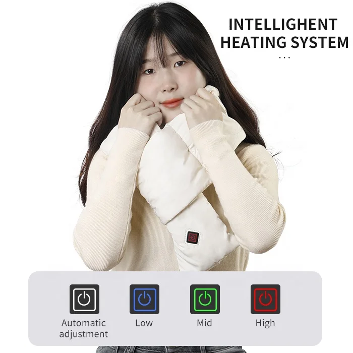 Anjuny Winter Scarf Heating Pads Neck Warmer New Trend Smart Intelligent USB Heat Plush Cotton for Girls