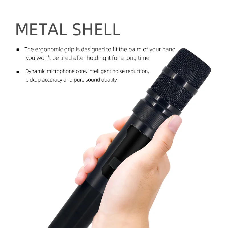 UHF handheld metal wireless mic true diversity wireless microphone system for home party stage singing