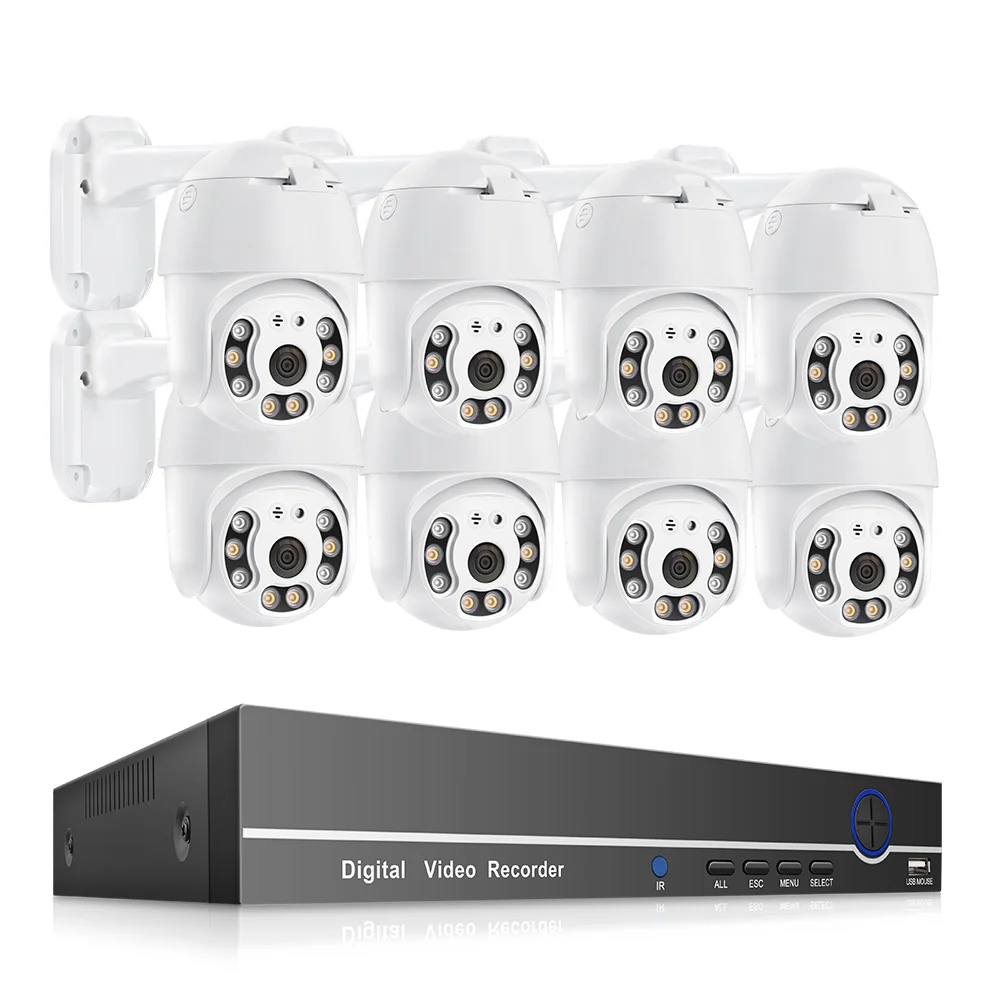 Techage Горячие продукты 8ch 4K 5MP IP POE PTZ купольная камера двухстороннее аудио ИК системы видеонаблюдения Poe