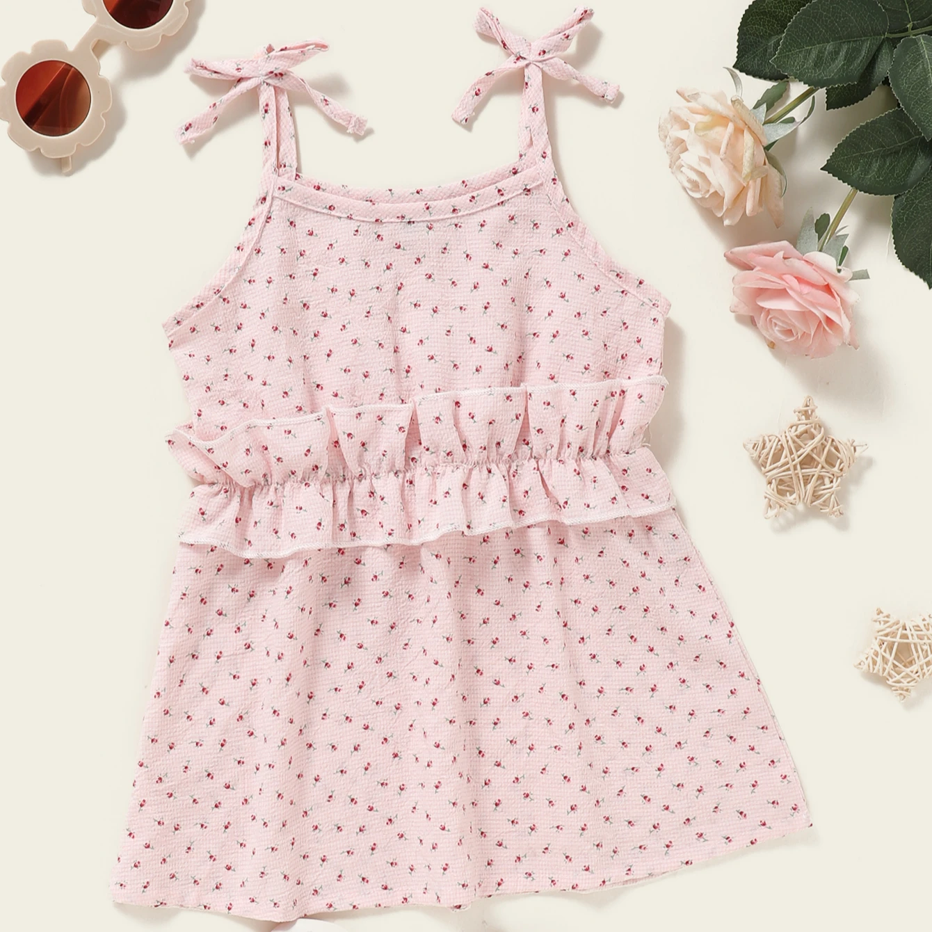 
2021 Summer Latest Fashion Clothes Design Baby Girls Sweet Floral Slip Dress With Factory Wholesale Price 