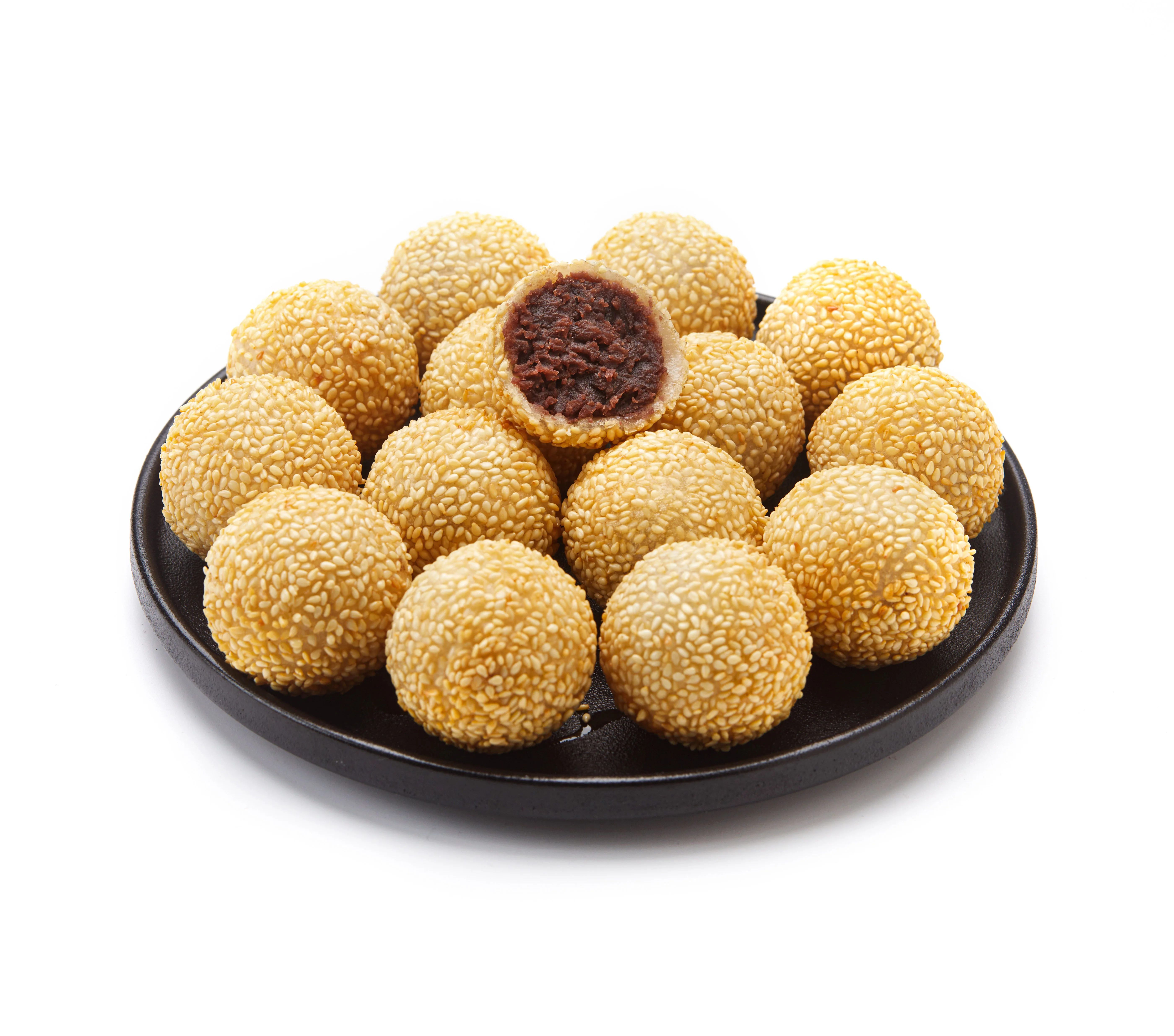 Wholesale premium Asian Chinese snacks Sweet snacks Dim sum frozen food sweetened bean paste frozen fried sesame balls