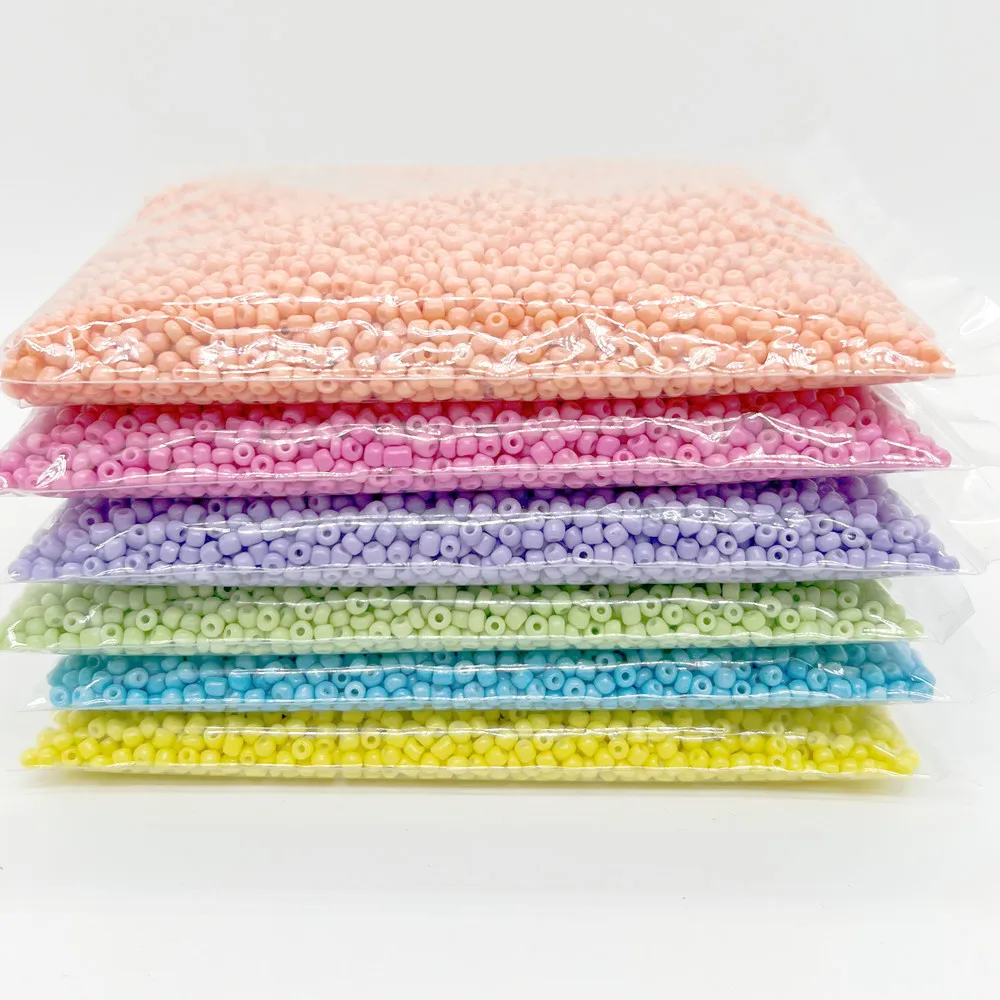Baked paint millet bead solid dispersion bead cross stitch glass bead bracelet accessories material wholesale