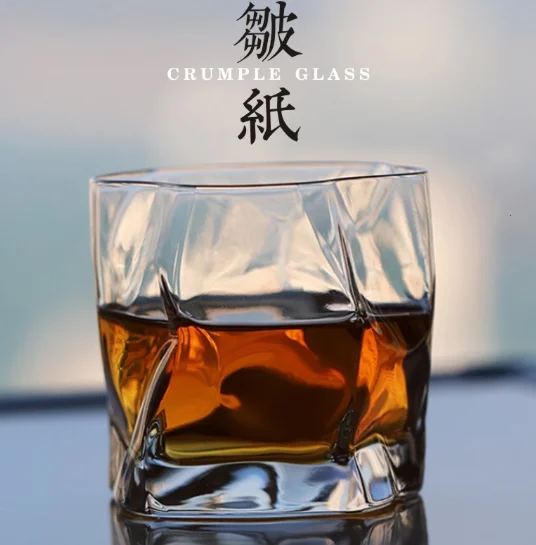 Японский дизайнерский Эдо крученая бумага асимметричная форма Хрустальный граненый шепот виски скалы бокалы для вина