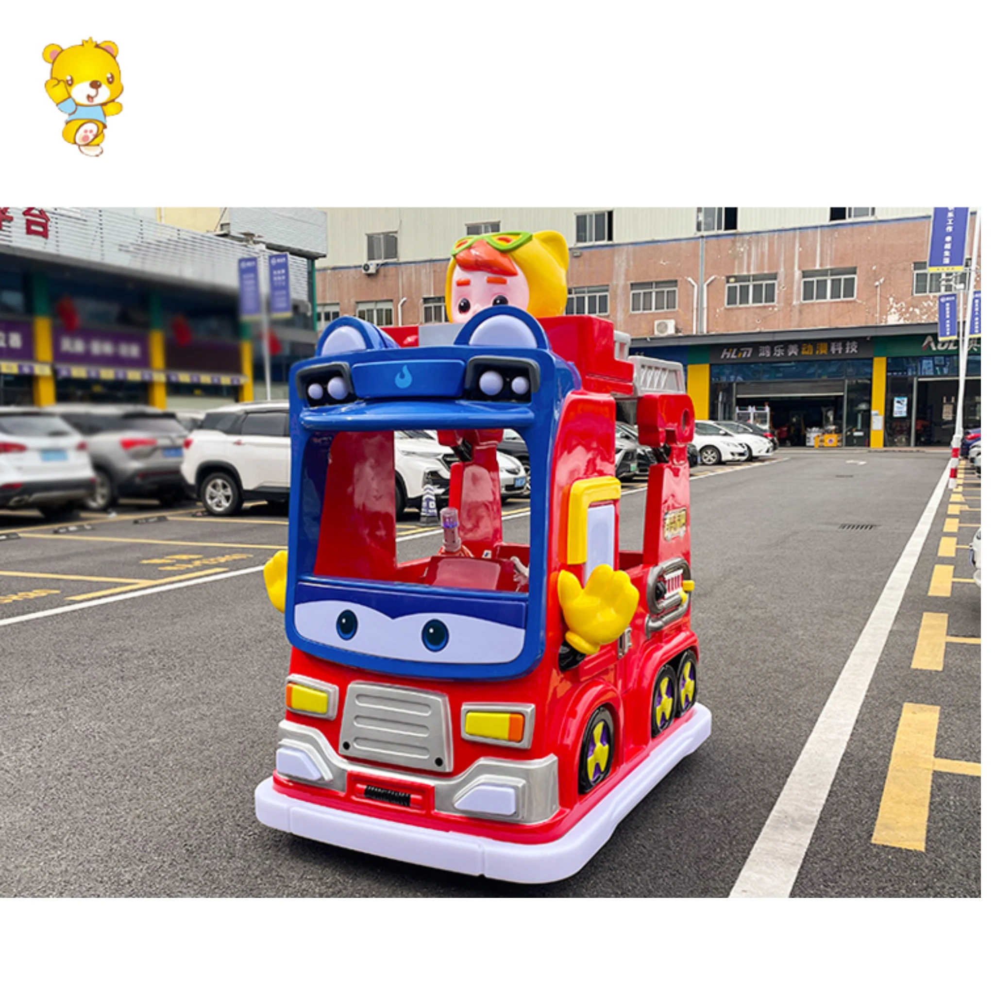 coin Operation games  School Bus Fiberglass Amusement Kid Ride Battery Bumper Car racing sumilator outdoor game