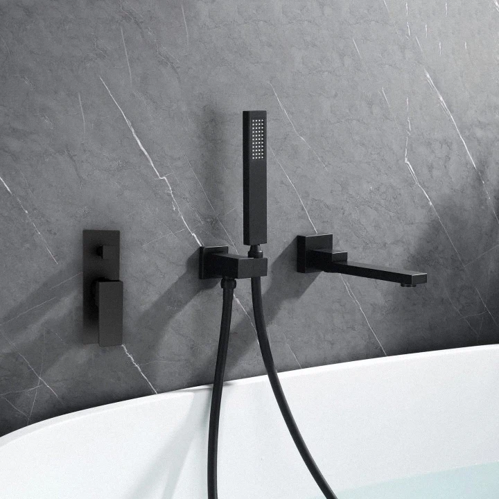 Amazon hot selling bathroom bathtub faucet set wall mounted 3 hole tub shower faucet set with mixer