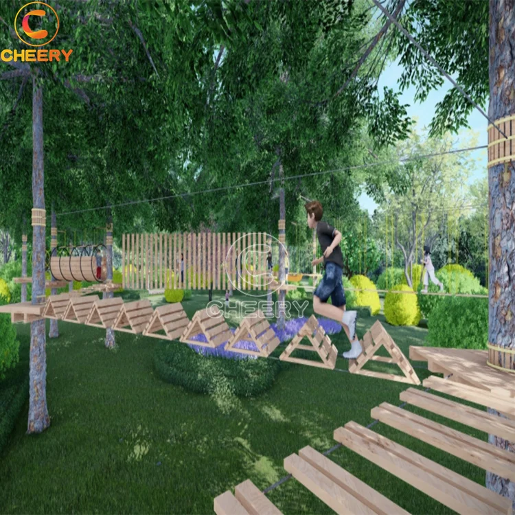 Funy and adventure forest outdoor rope course and climbing games