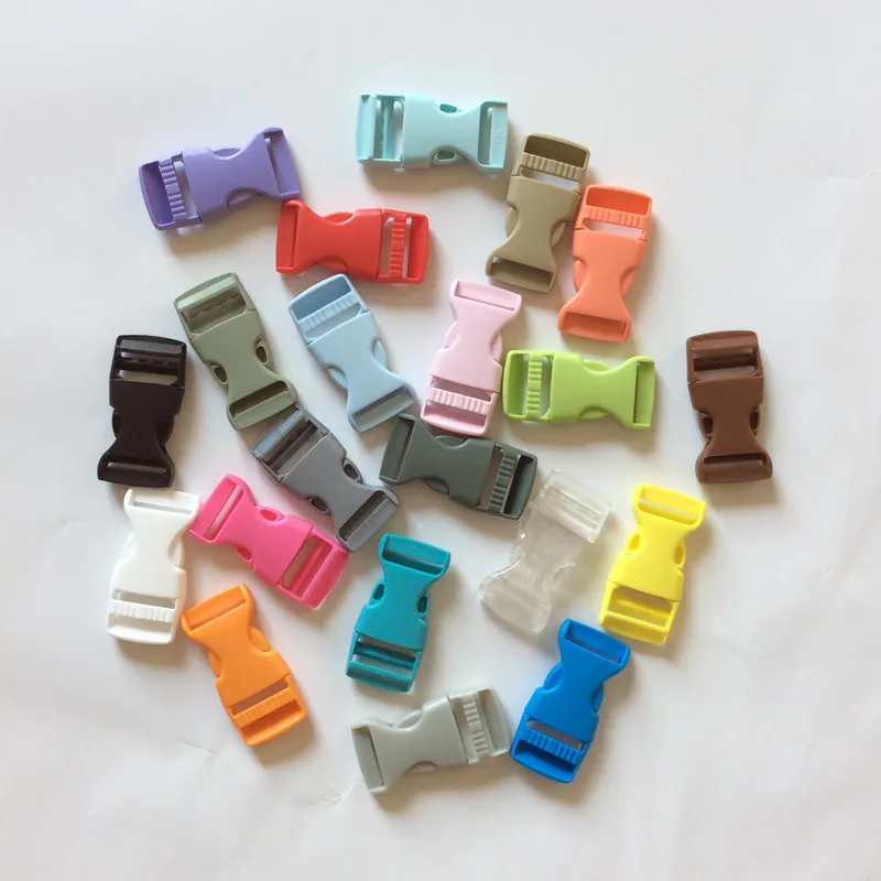 wholesale 20 25 32 38 mm Recycled Bag Strap Pet Collar Belt Clasp plastic buckle and Plastic Slider