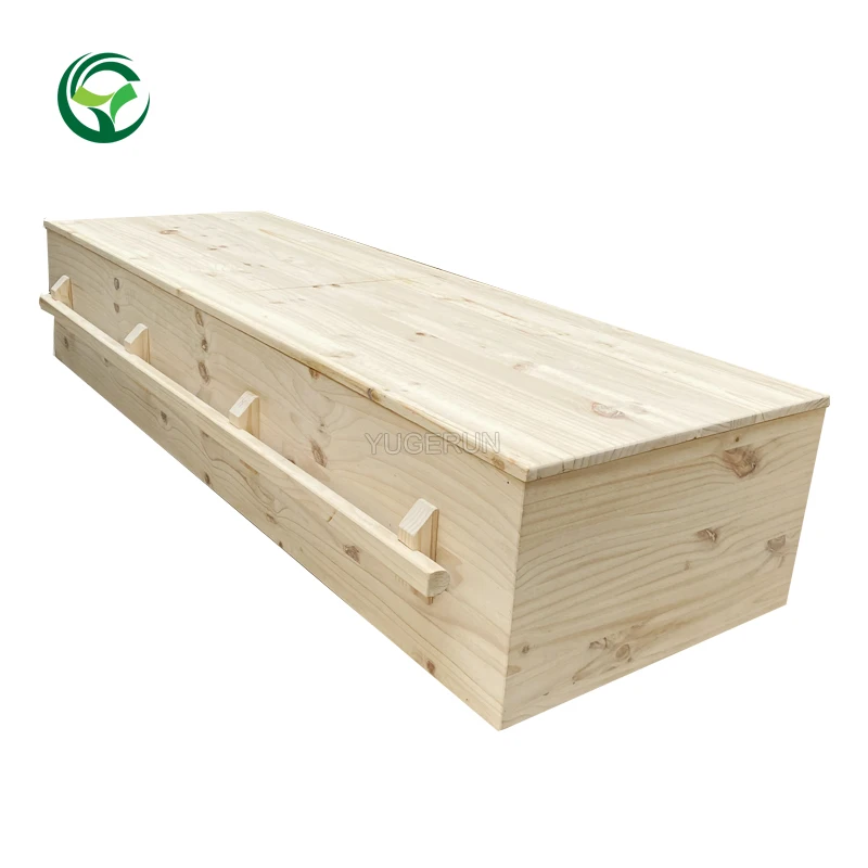 Funeral Supplies Eco Cremation Wood Simple Casket America Adult Funeral Coffin Solid Pinewood Coffin for Natural Woodland Burial