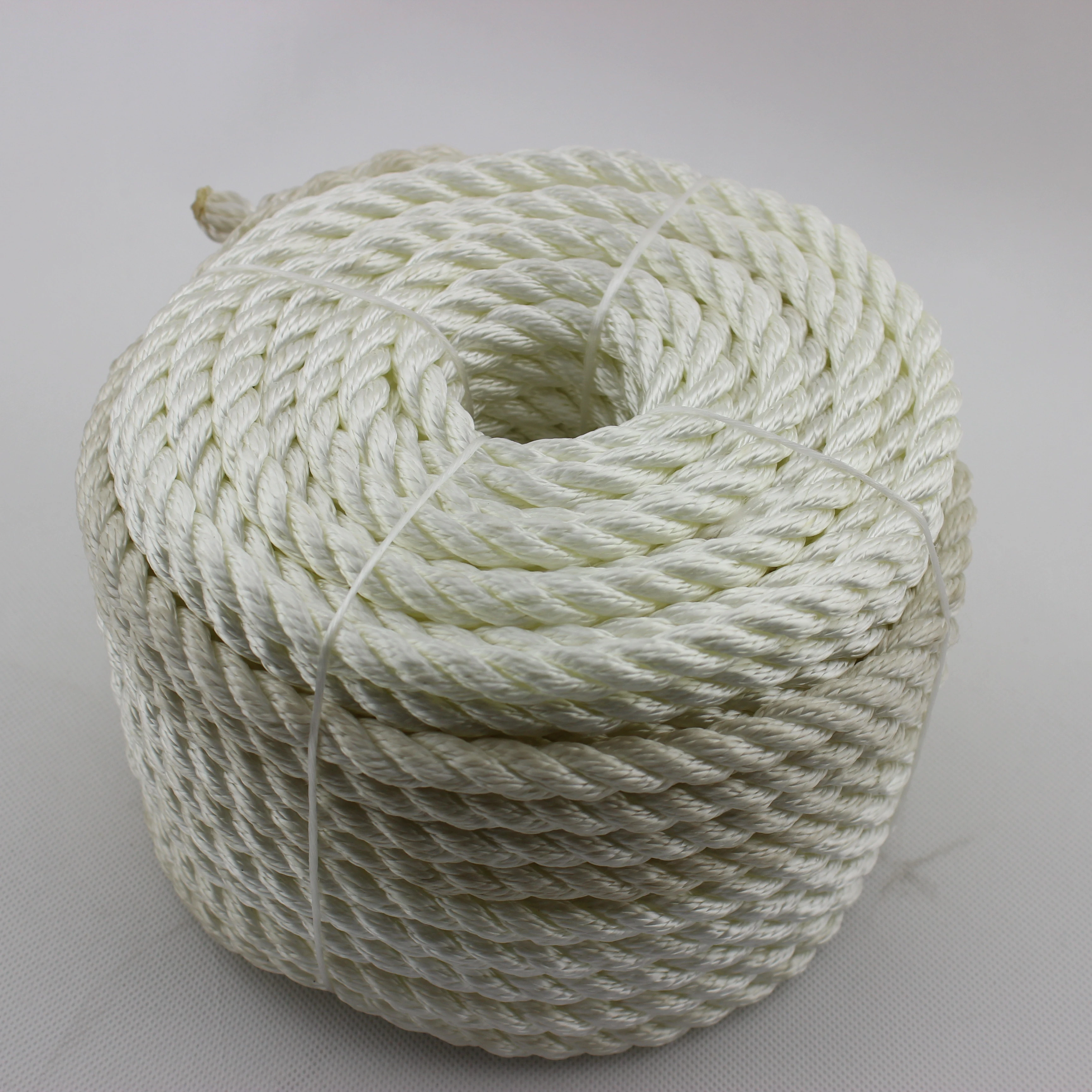 Three-strand polypropylene rope white twisted rope wear-resistant acid and alkali resistant fishing gear braided rope