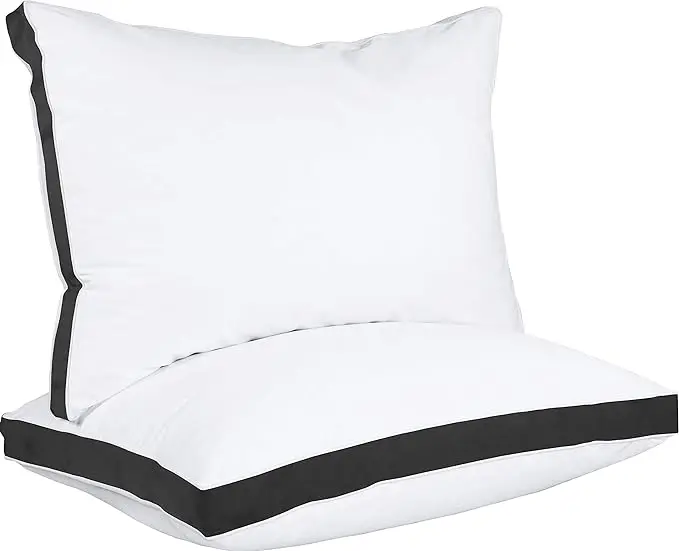 Wholesale Hotel Collection Quality Bed Pillow for Sleeping Set of 2 Down Alternative Microfiber Filled Pillow Back Side sleeper