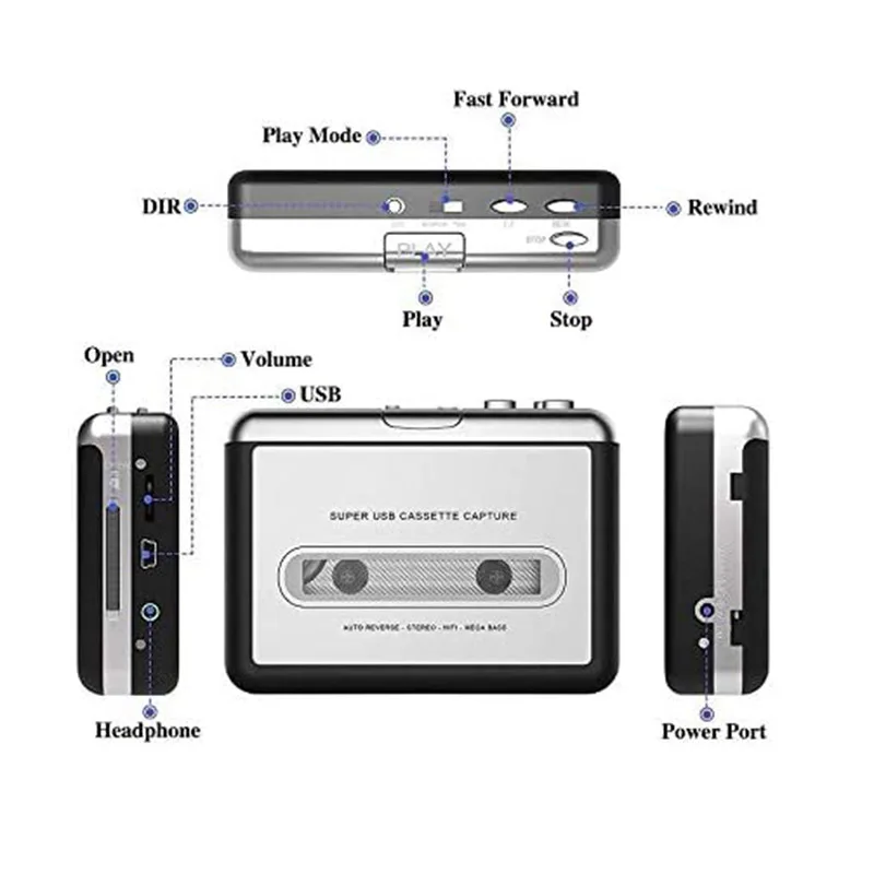 Factory Cassette Player Portable Cassette Tape To MP3 CD Converter Portable Cassette Tape Converter