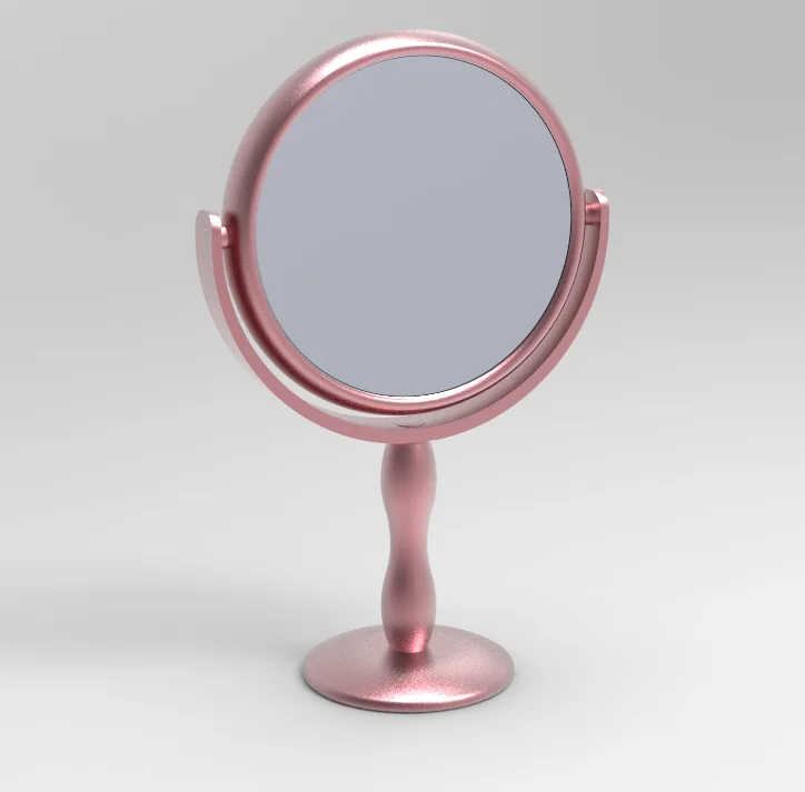 
Custom Aluminum simple hand held sandblasting modern makeup hand mirror 