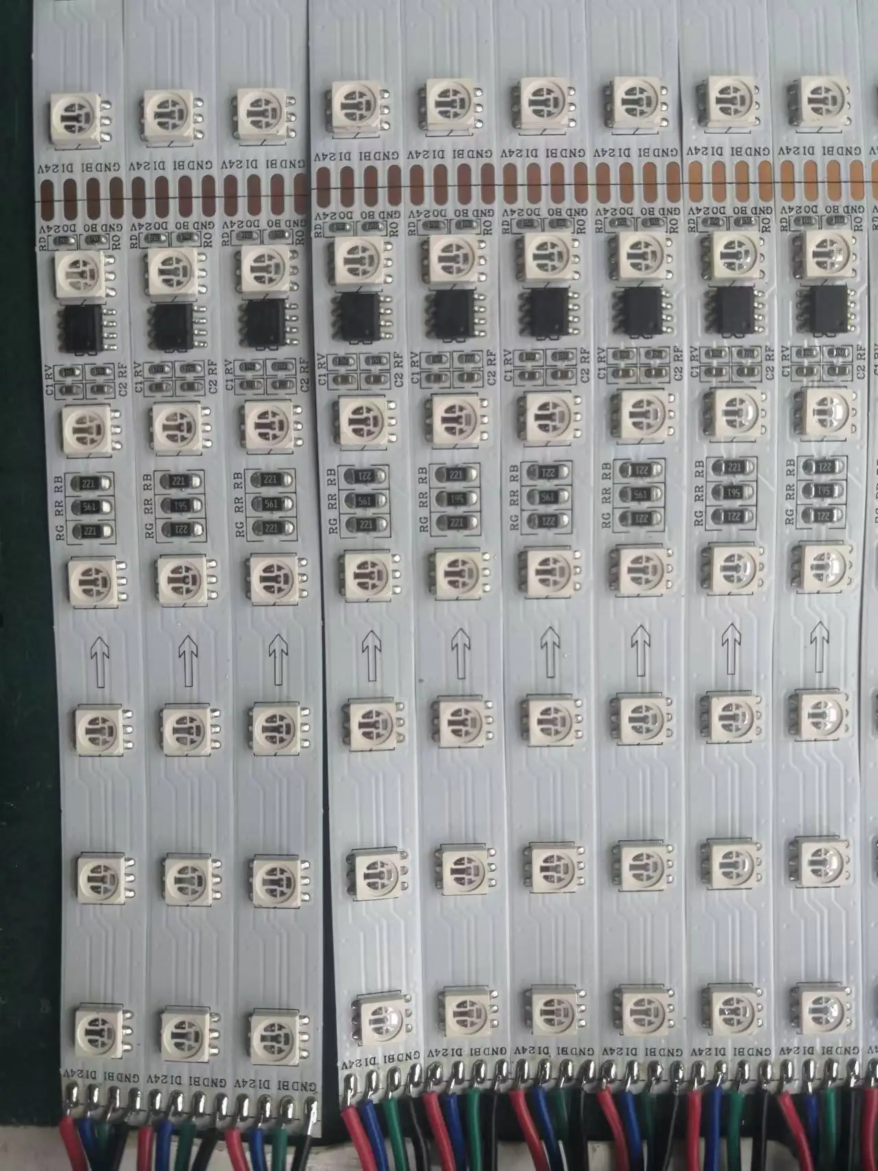 RGB running led strip LB1934A   2818 break-point transmission 5m/reel 12/24v dc 3leds 1 pixel strips