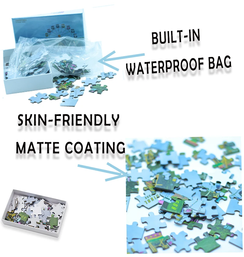 Custom Printed Unique Shape Colorful Children Kids Mini Paper English Jigsaw Puzzle Game High Quality Photo Printing