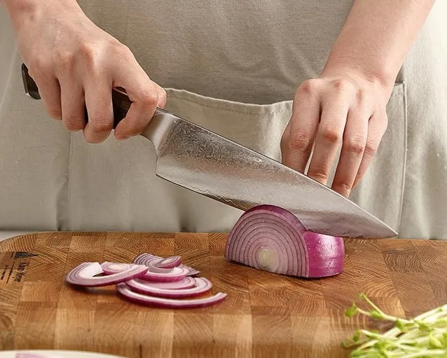  8 дюймов 3115C дамасский кухонный нож с деревянным черный кислотный деревянной